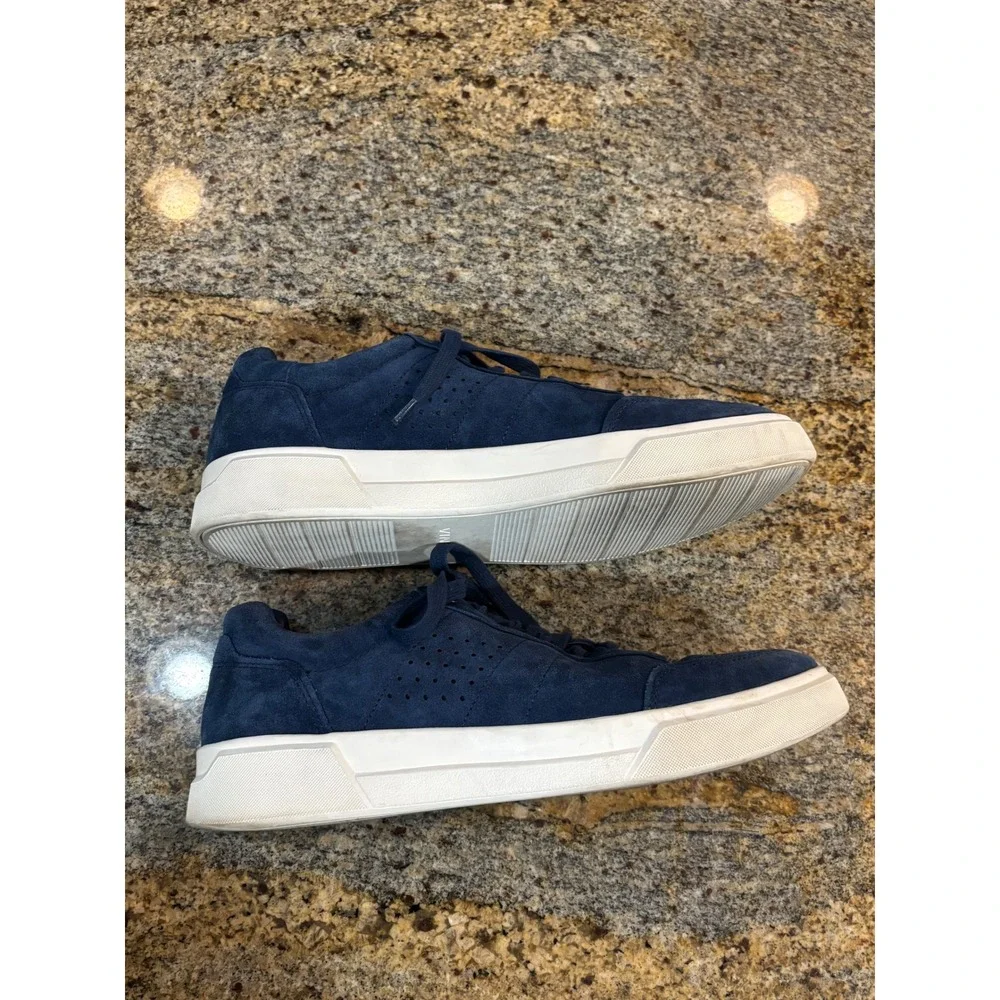 Vince Mens Navy Blue Suede Low Top Lace Up Barnett‎ Sneakers Size 10.5M EUR 44.5